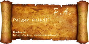 Pelger Anikó névjegykártya
